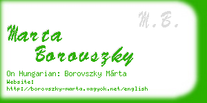 marta borovszky business card